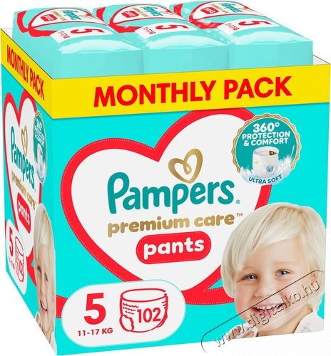 PAMPERS Premium Care Pants 5-&ouml;s m&eacute;ret (102 darab) Bugyipelenka Sz&eacute;ps&eacute;g&aacute;pol&aacute;s / Eg&eacute;szs&eacute;g - Baba mama term&eacute;k - Egy&eacute;b baba mama term&eacute;k - 531422