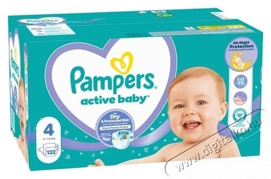 PAMPERS Active Baby 4 (132 db) Sz&eacute;ps&eacute;g&aacute;pol&aacute;s / Eg&eacute;szs&eacute;g - Baba mama term&eacute;k - Egy&eacute;b baba mama term&eacute;k - 537937