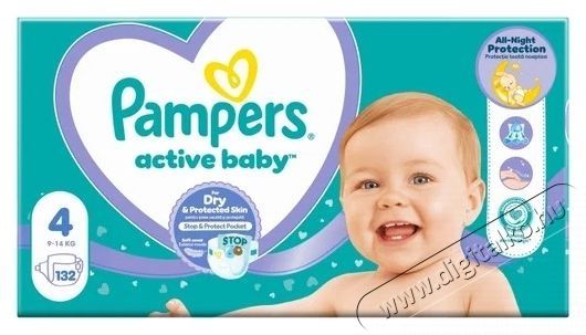 PAMPERS Active Baby 4 (132 db) Sz&eacute;ps&eacute;g&aacute;pol&aacute;s / Eg&eacute;szs&eacute;g - Baba mama term&eacute;k - Egy&eacute;b baba mama term&eacute;k - 537937