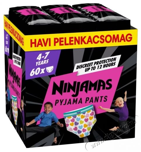 PAMPERS Pampers Ninjamas Pyjama Pants Sz&iacute;vecsk&eacute;k 4 - 7 &eacute;v (60 db) Sz&eacute;ps&eacute;g&aacute;pol&aacute;s / Eg&eacute;szs&eacute;g - Baba mama term&eacute;k - Egy&eacute;b baba mama term&eacute;k - 537972