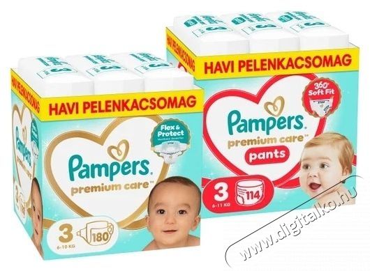 PAMPERS Premium Care Pants 3 (114 db) + PAMPERS Premium Care 3 (180 db) Sz&eacute;ps&eacute;g&aacute;pol&aacute;s / Eg&eacute;szs&eacute;g - Baba mama term&eacute;k - Egy&eacute;b baba mama term&eacute;k - 537938