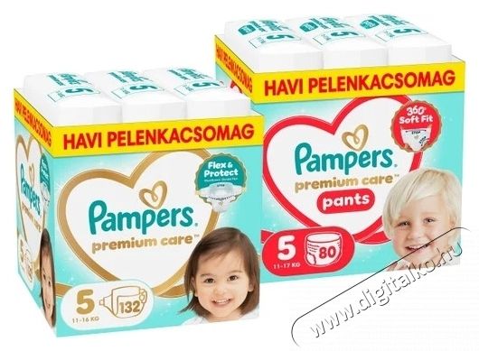 PAMPERS Premium Care Pants 5 (80 db) + PAMPERS Premium Care 5 (132 db) Sz&eacute;ps&eacute;g&aacute;pol&aacute;s / Eg&eacute;szs&eacute;g - Baba mama term&eacute;k - Egy&eacute;b baba mama term&eacute;k - 537945