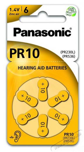 PANASONIC PR-230(10)/6LB PR10 cink-levegő hall&oacute;k&eacute;sz&uuml;l&eacute;k elem 6 db/csomag Akkuk &eacute;s t&ouml;ltők - Elem - 464170