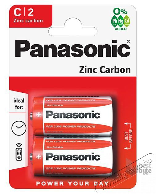 PANASONIC RedZinc R14RZ/2BP C/baby cink-mang&aacute;n tart&oacute;s elem 2 db/csomag Akkuk &eacute;s t&ouml;ltők - Elem - 464020