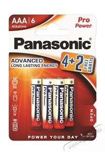 PANASONIC LR03PPG/6BP 4+2F 1,5V AAA/mikro tart&oacute;s alk&aacute;li elem 6 db/csomag Akkuk &eacute;s t&ouml;ltők - Elem - 464039