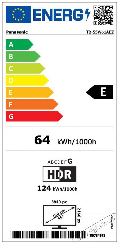 PANASONIC TB-55W61AEZ Telev&iacute;zi&oacute;k - LED telev&iacute;zi&oacute; - UHD 4K felbont&aacute;s&uacute; - 512150