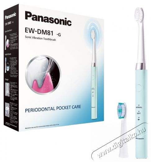PANASONIC Sonic Elektromos Fogkefe, 31 000 Mozg&aacute;s/Perc, Z&ouml;ld Sz&eacute;ps&eacute;g&aacute;pol&aacute;s / Eg&eacute;szs&eacute;g - Sz&aacute;j / fog &aacute;pol&aacute;s - Elektromos fogkefe - 533639
