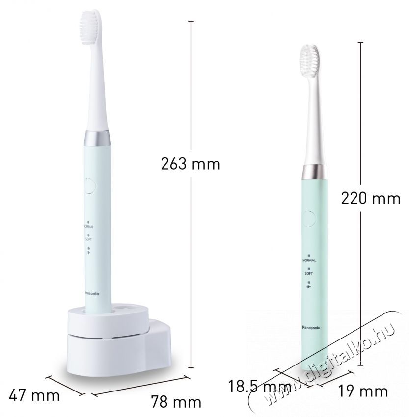 PANASONIC Sonic Elektromos Fogkefe, 31 000 Mozg&aacute;s/Perc, Z&ouml;ld Sz&eacute;ps&eacute;g&aacute;pol&aacute;s / Eg&eacute;szs&eacute;g - Sz&aacute;j / fog &aacute;pol&aacute;s - Elektromos fogkefe - 533639