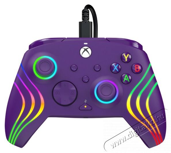 PDP 049-024-PR Afterglow Wave Xbox Series X|S/Xbox One/PC RGB LED lila vezet&eacute;kes kontroller Iroda &eacute;s sz&aacute;m&iacute;t&aacute;stechnika - J&aacute;t&eacute;k konzol - Kontroller - 500132