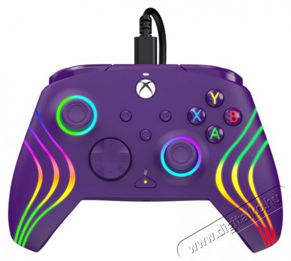 PDP 049-024-PR Afterglow Wave Xbox Series X|S/Xbox One/PC RGB LED lila vezet&eacute;kes kontroller Iroda &eacute;s sz&aacute;m&iacute;t&aacute;stechnika - J&aacute;t&eacute;k konzol - Kontroller - 500132