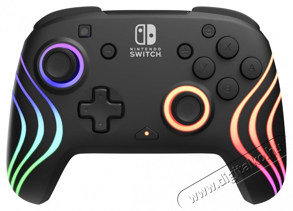 PDP 500-252-BK Afterglow Wave Nintendo Switch/Lite/OLED/Switch 2 RGB LED Lighting fekete vezet&eacute;k n&eacute;lk&uuml;li kontroller Iroda &eacute;s sz&aacute;m&iacute;t&aacute;stechnika - J&aacute;t&eacute;k konzol - Kontroller - 507709