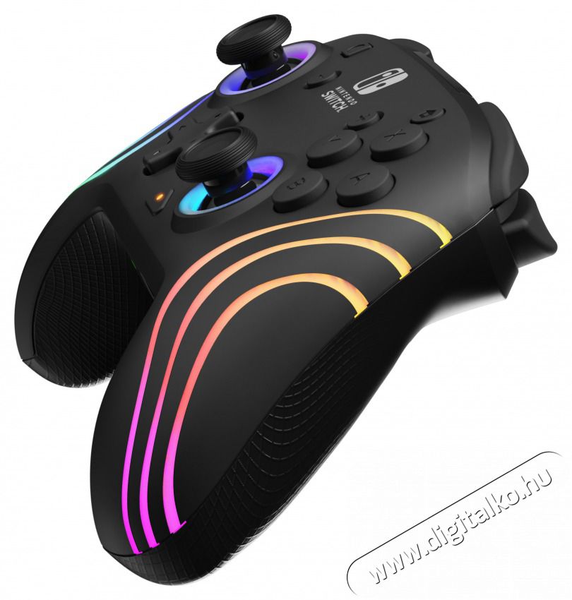 PDP 500-252-BK Afterglow Wave Nintendo Switch/Lite/OLED/Switch 2 RGB LED Lighting fekete vezet&eacute;k n&eacute;lk&uuml;li kontroller Iroda &eacute;s sz&aacute;m&iacute;t&aacute;stechnika - J&aacute;t&eacute;k konzol - Kontroller - 507709