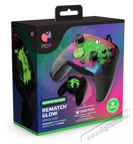 PDP 049-023-SPDT Rematch Glow Adevanced Xbox Series X|S/Xbox One/PC Space Dust Glow in the Dark vezet&eacute;kes kontroller Iroda &eacute;s sz&aacute;m&iacute;t&aacute;stechnika - J&aacute;t&eacute;k konzol - Kontroller - 508855