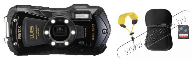 Pentax WG-90 Black outdoor kit F&eacute;nyk&eacute;pezőg&eacute;p / kamera - Kompakt f&eacute;nyk&eacute;pezőg&eacute;p - Kaland &eacute;s v&iacute;z&aacute;ll&oacute; f&eacute;nyk&eacute;pezőg&eacute;p - 520053