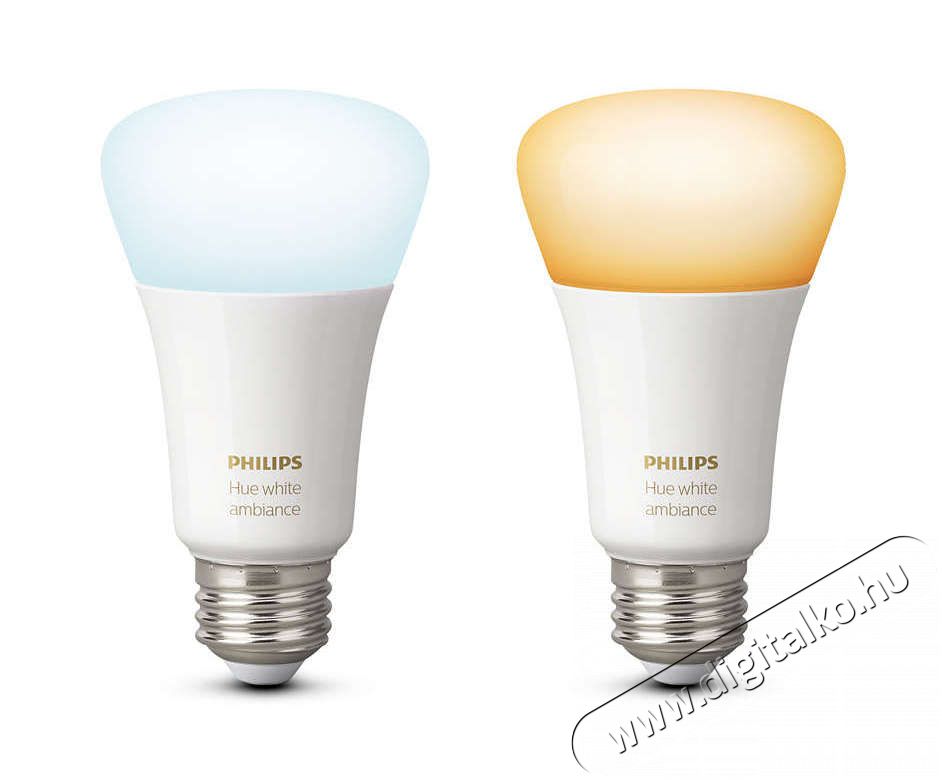 PHILIPS Hue white ambiance 9.5W A60 E27 EU 2Pack H&aacute;ztart&aacute;s / Otthon / K&uuml;lt&eacute;r - Vil&aacute;g&iacute;t&aacute;s / elektromoss&aacute;g - E27 foglalat&uacute; izz&oacute; - 344420