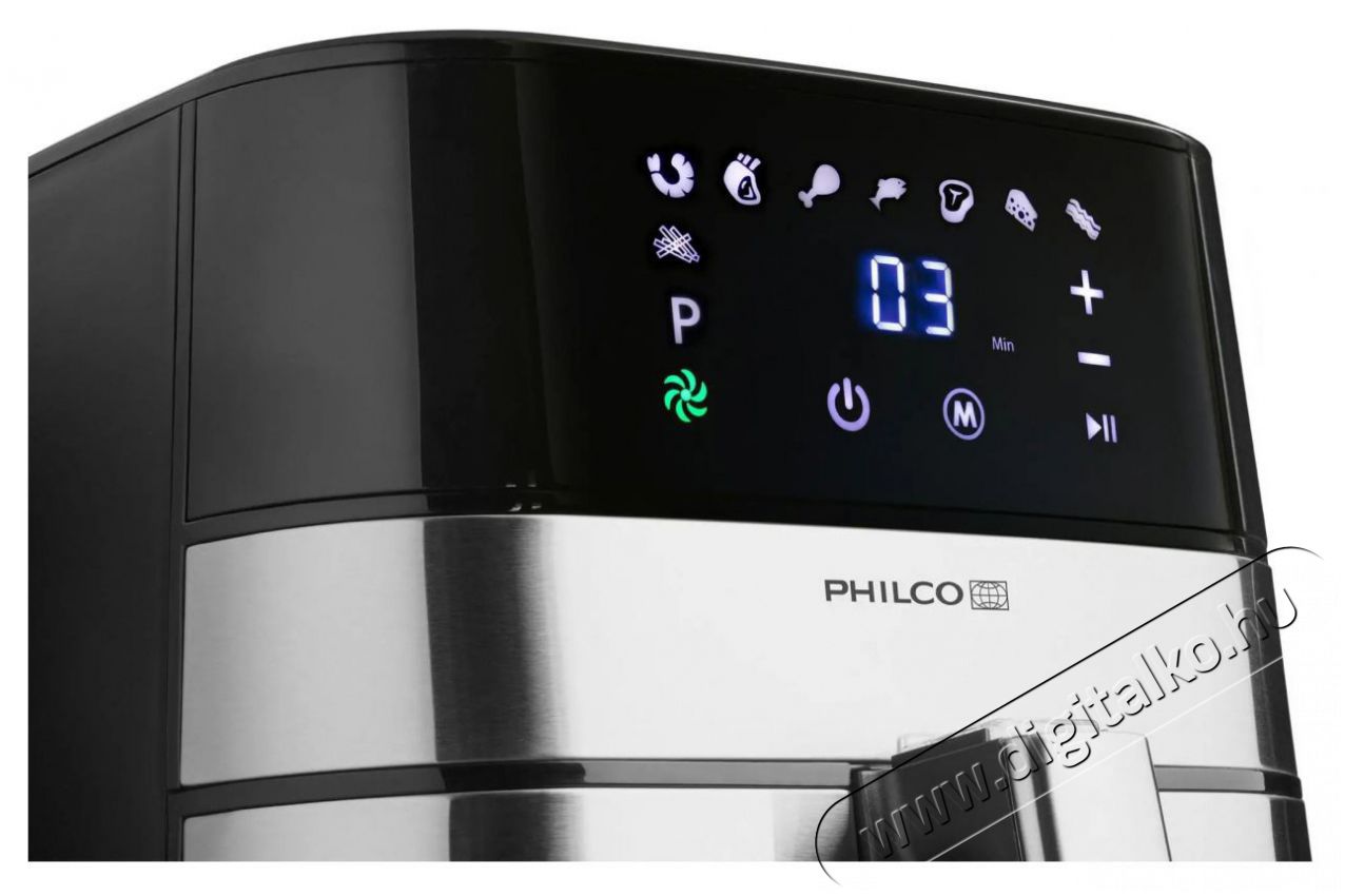 Philco PHAF 5000 forr&oacute; levegős olajs&uuml;tő Konyhai term&eacute;kek - Konyhai kisg&eacute;p (s&uuml;t&eacute;s / főz&eacute;s / hűt&eacute;s / &eacute;telk&eacute;sz&iacute;t&eacute;s) - L&eacute;gkever&eacute;ses főzőg&eacute;p / elektromos kukta / multifunkci&oacute;s s&uuml;tő - 376381