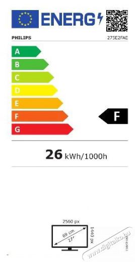 PHILIPS 275E2FAE 27 IPS, 2560x1440 16:9 monitor Iroda &eacute;s sz&aacute;m&iacute;t&aacute;stechnika - Monitor - Monitor - 377864