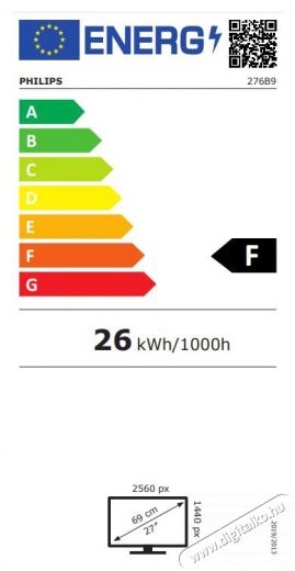 PHILIPS 276B9/00 27 2560x1440 monitor Iroda &eacute;s sz&aacute;m&iacute;t&aacute;stechnika - Monitor - Monitor - 377868