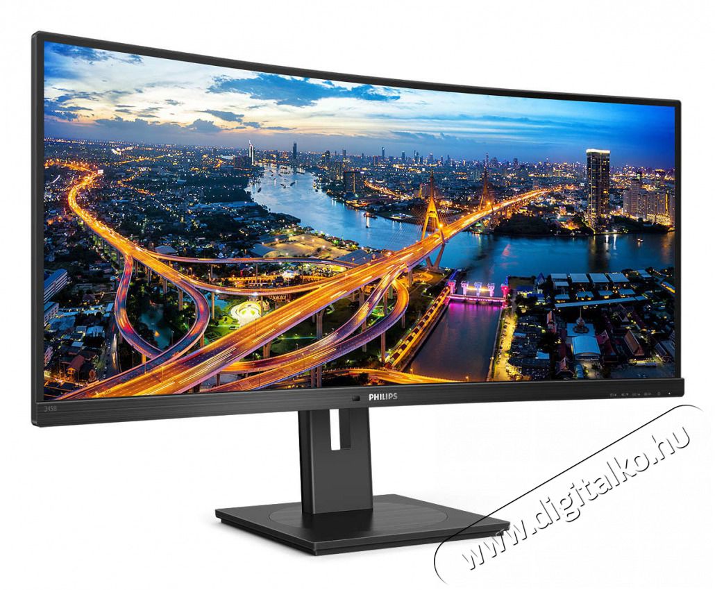 PHILIPS &Iacute;velt VA monitor 34 345B1C, 3440x1440, 21:9, 300 cd/m2, 5ms, HDMI/DisplayPort/USB-C/4xUSB, LAN, hangsz&oacute;r&oacute;  Iroda &eacute;s sz&aacute;m&iacute;t&aacute;stechnika - Monitor - Monitor - 484197