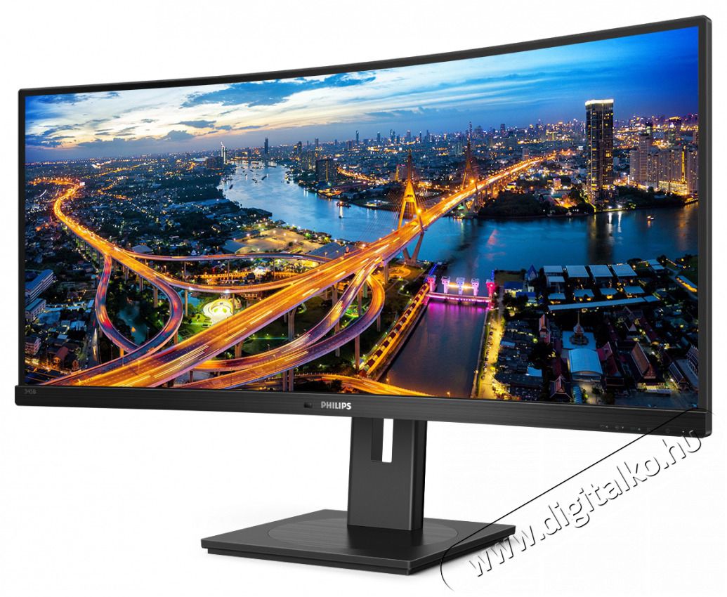 PHILIPS &Iacute;velt VA monitor 34 345B1C, 3440x1440, 21:9, 300 cd/m2, 5ms, HDMI/DisplayPort/USB-C/4xUSB, LAN, hangsz&oacute;r&oacute;  Iroda &eacute;s sz&aacute;m&iacute;t&aacute;stechnika - Monitor - Monitor - 484197