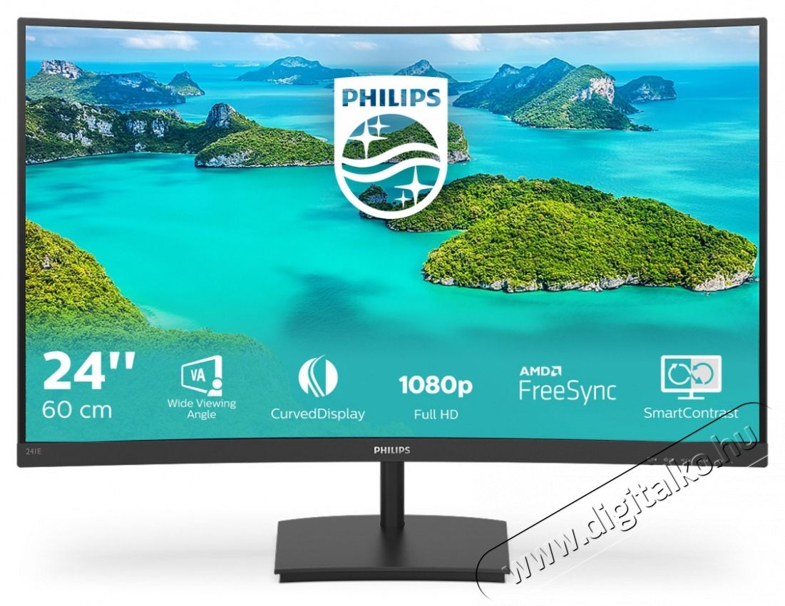 PHILIPS &Iacute;velt VA monitor FHD 23.6 (241E1SCA) Iroda &eacute;s sz&aacute;m&iacute;t&aacute;stechnika - Monitor - Monitor - 488312