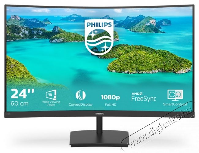 PHILIPS &Iacute;velt VA monitor FHD 23.6 (241E1SCA) Iroda &eacute;s sz&aacute;m&iacute;t&aacute;stechnika - Monitor - Monitor - 488312