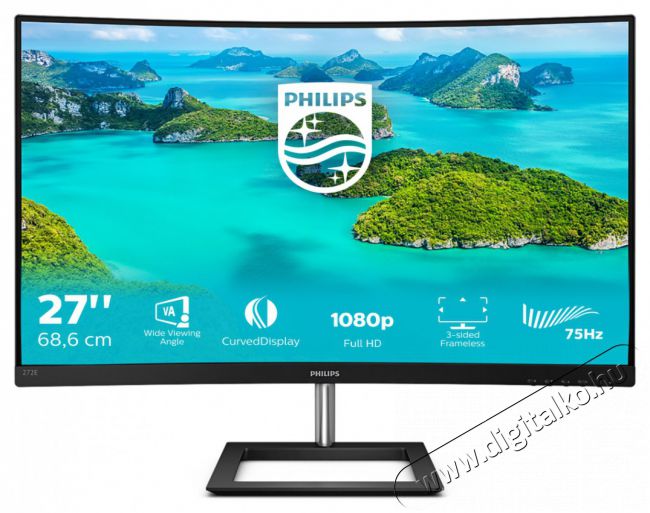 PHILIPS &Iacute;velt VA monitor FHD 27'' (272E1CA/00) Iroda &eacute;s sz&aacute;m&iacute;t&aacute;stechnika - Monitor - Monitor - 488314