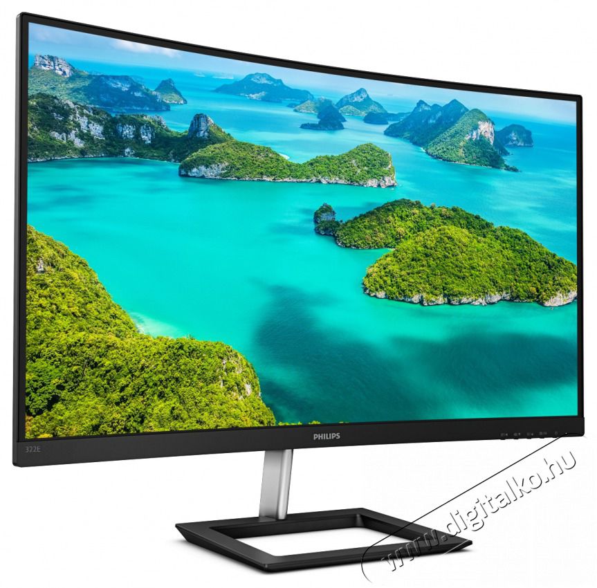 PHILIPS &Iacute;velt VA monitor 31.5 322E1C, 1920x1080, 16:9, 250cd/m2, 4ms, VGA/HDMI/DisplayPort Iroda &eacute;s sz&aacute;m&iacute;t&aacute;stechnika - Monitor - Monitor - 487284