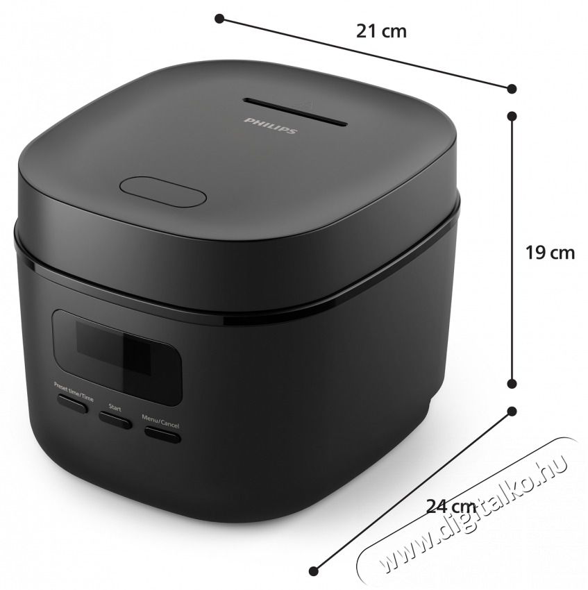 PHILIPS HD3080/80 fekete rizsfőző Konyhai term&eacute;kek - Konyhai kisg&eacute;p (s&uuml;t&eacute;s / főz&eacute;s / hűt&eacute;s / &eacute;telk&eacute;sz&iacute;t&eacute;s) - Rizsfőző - 502130