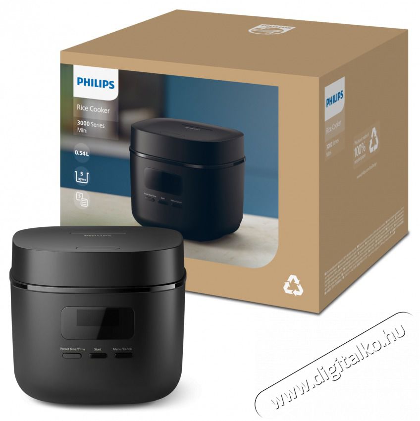 PHILIPS HD3080/80 fekete rizsfőző Konyhai term&eacute;kek - Konyhai kisg&eacute;p (s&uuml;t&eacute;s / főz&eacute;s / hűt&eacute;s / &eacute;telk&eacute;sz&iacute;t&eacute;s) - Rizsfőző - 502130