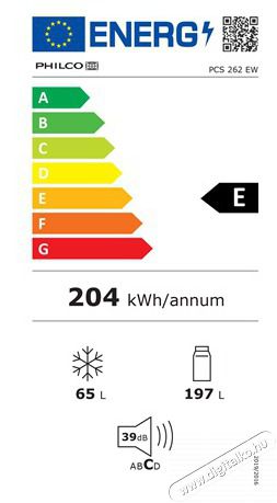 Philco PCS 262 EW HŰTŐ ALULFAGYASZT&Oacute;S Konyhai term&eacute;kek - Hűtő, fagyaszt&oacute; (szabadon&aacute;ll&oacute;) - Alulfagyaszt&oacute;s kombin&aacute;lt hűtő - 502902