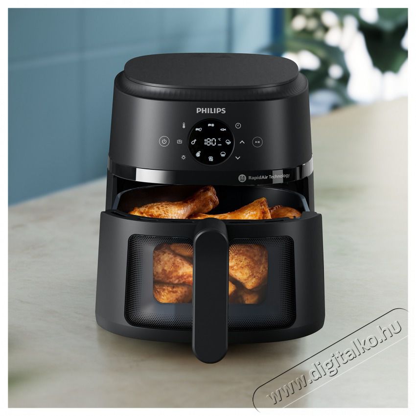 PHILIPS Airfryer 2000 L NA220/00 fekete 4,2 L forr&oacute;levegős s&uuml;tő (air fryer/airfryer) Konyhai term&eacute;kek - Konyhai kisg&eacute;p (s&uuml;t&eacute;s / főz&eacute;s / hűt&eacute;s / &eacute;telk&eacute;sz&iacute;t&eacute;s) - L&eacute;gkever&eacute;ses főzőg&eacute;p / elektromos kukta / multifunkci&oacute;s s&uuml;tő - 503121