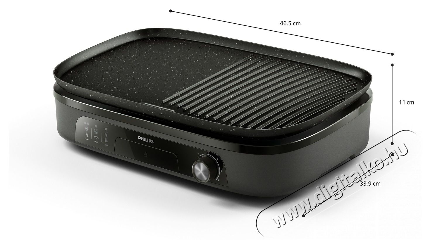 PHILIPS Series 3000 HD6210/90 fekete asztali grill Konyhai term&eacute;kek - Konyhai kisg&eacute;p (s&uuml;t&eacute;s / főz&eacute;s / hűt&eacute;s / &eacute;telk&eacute;sz&iacute;t&eacute;s) - Kontakt grill s&uuml;tő / s&uuml;tőlap - 503097