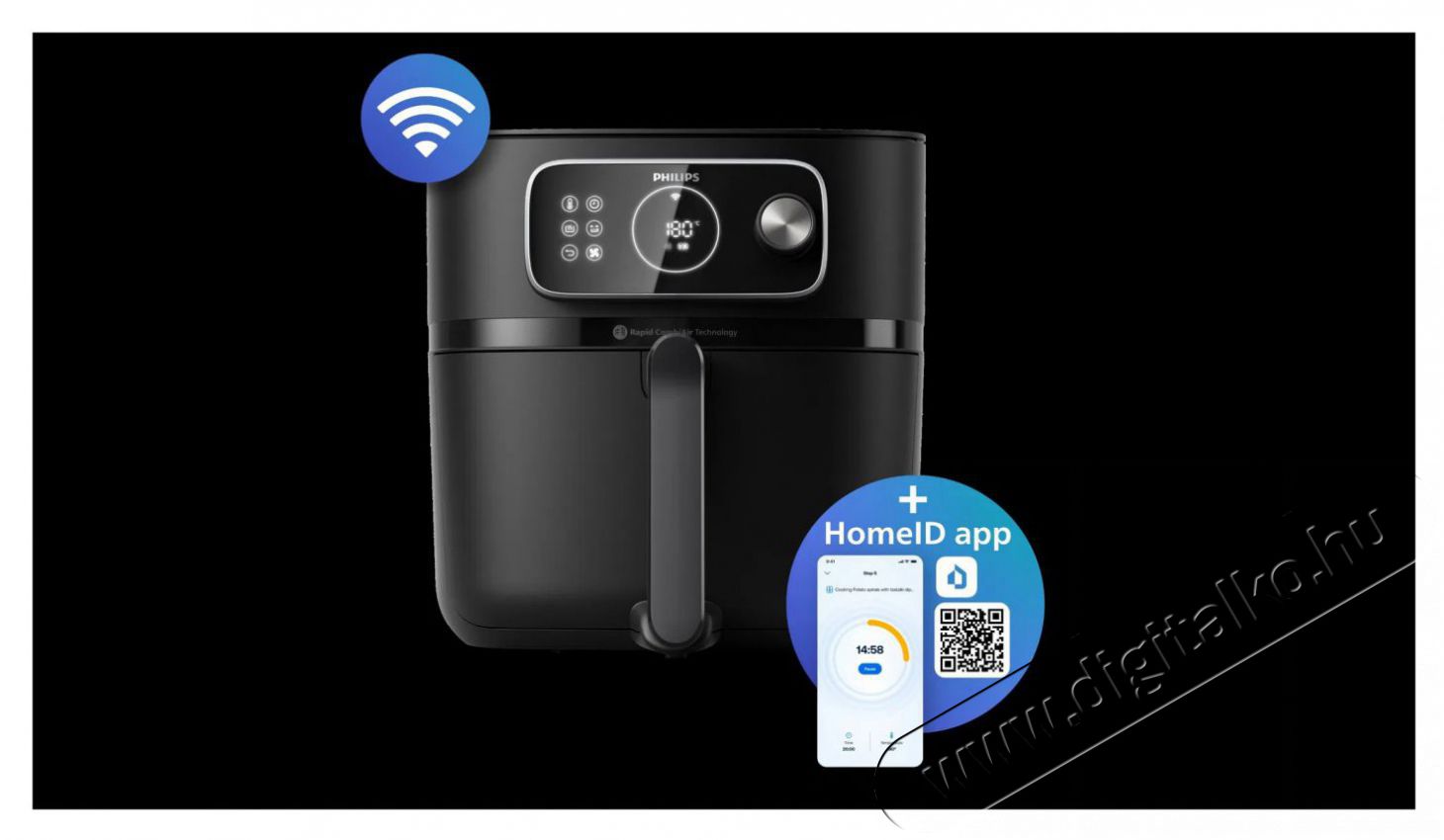 PHILIPS HD9876/90 Series 7000 Combi XXL forr&oacute;levegős s&uuml;tő Konyhai term&eacute;kek - S&uuml;tő-főzőlap, tűzhely (szabadon&aacute;ll&oacute;) - Mini s&uuml;tő / mini grill / mini konyha - 505168