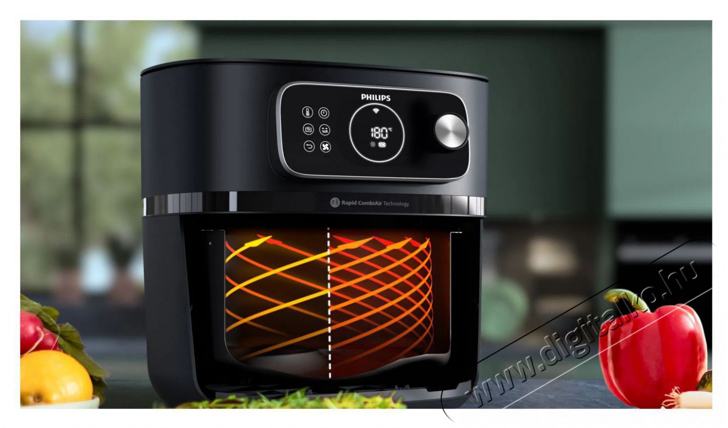 PHILIPS HD9876/90 Series 7000 Combi XXL forr&oacute;levegős s&uuml;tő Konyhai term&eacute;kek - S&uuml;tő-főzőlap, tűzhely (szabadon&aacute;ll&oacute;) - Mini s&uuml;tő / mini grill / mini konyha - 505168