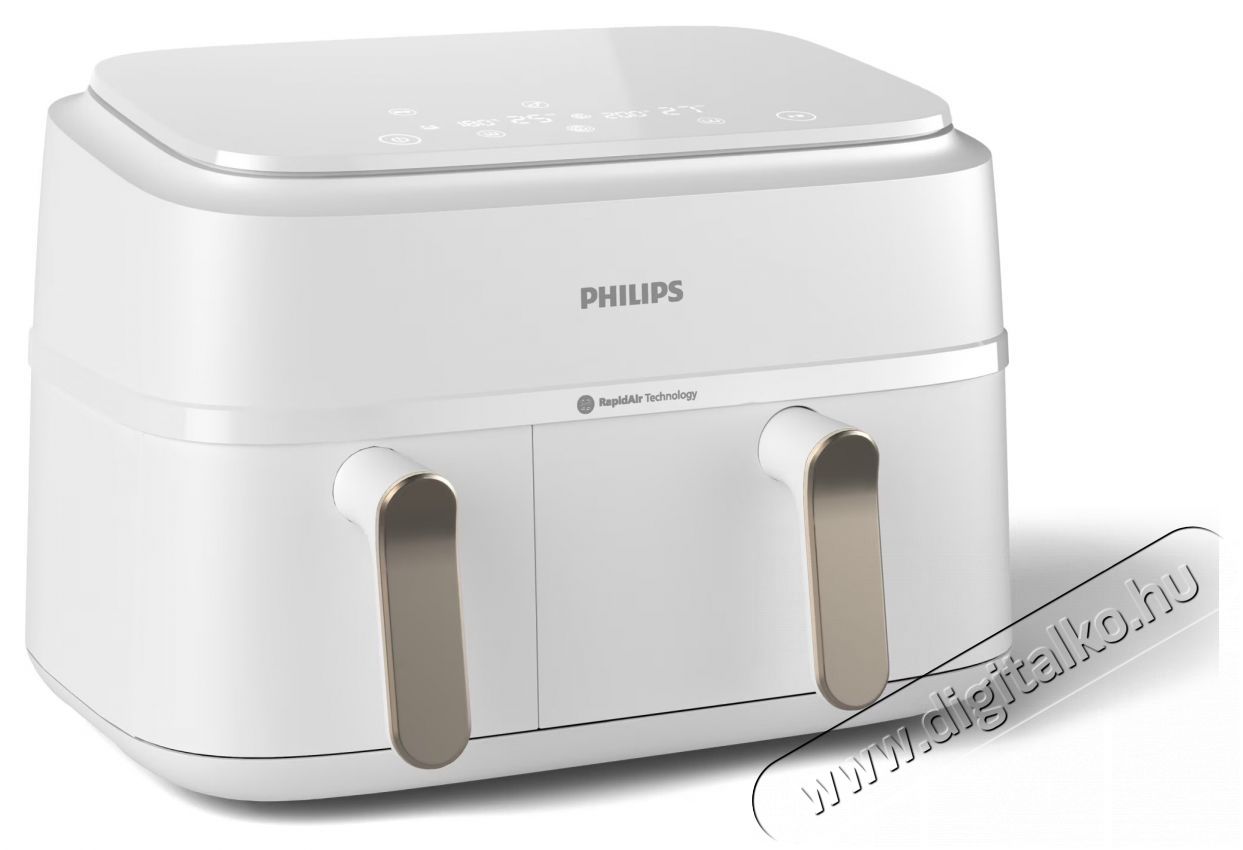 PHILIPS Airfryer Seria 3000 NA353/10 dupla forr&oacute;levegős s&uuml;tő Konyhai term&eacute;kek - Konyhai kisg&eacute;p (s&uuml;t&eacute;s / főz&eacute;s / hűt&eacute;s / &eacute;telk&eacute;sz&iacute;t&eacute;s) - L&eacute;gkever&eacute;ses főzőg&eacute;p / elektromos kukta / multifunkci&oacute;s s&uuml;tő - 505482