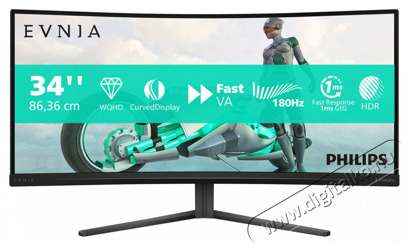 PHILIPS 34 34M2C3500L/00 WQHD VA 180Hz HDMI/DP &iacute;velt gamer monitor Iroda &eacute;s sz&aacute;m&iacute;t&aacute;stechnika - Monitor - Monitor - 508395