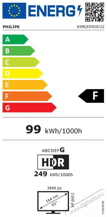 PHILIPS 65  65MLED920 Telev&iacute;zi&oacute;k - LED telev&iacute;zi&oacute; - UHD 4K felbont&aacute;s&uacute; - 505982