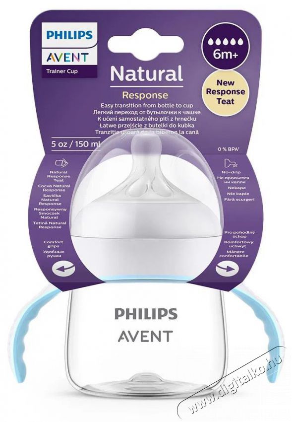 PHILIPS AVENT Natural Response Tanul&oacute;poh&aacute;r 150 ml, 6 h&oacute;+ Sz&eacute;ps&eacute;g&aacute;pol&aacute;s / Eg&eacute;szs&eacute;g - Baba mama term&eacute;k - Cumis&uuml;veg / cumi / etet&eacute;s kieg&eacute;sz&iacute;tő - 527840