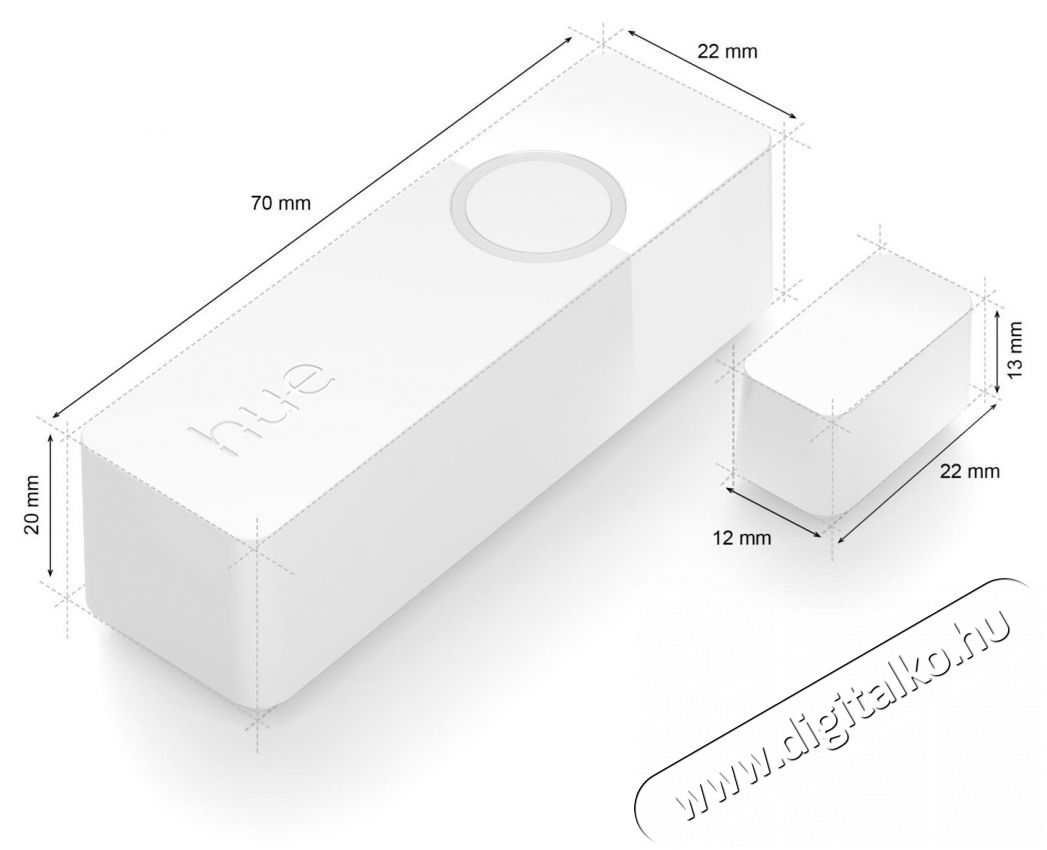 PHILIPS Hue Contact - feh&eacute;r, 2db H&aacute;ztart&aacute;s / Otthon / K&uuml;lt&eacute;r - Biztons&aacute;gtechnika - Nyit&aacute;s&eacute;rz&eacute;kelő - 519592