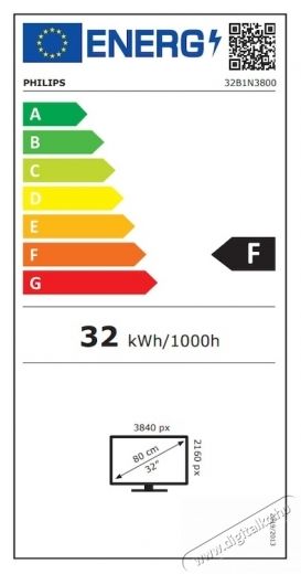 PHILIPS 32B1N3800/00 31.5  VA LED monitor, UHD (3840x2160), 60Hz, 4ms, 3W x2 hangsz&oacute;r&oacute;, USB-eloszt&oacute;, 2x HDMI, Display Port, Jack, Pivot, fekete Iroda &eacute;s sz&aacute;m&iacute;t&aacute;stechnika - Monitor - Monitor - 533689