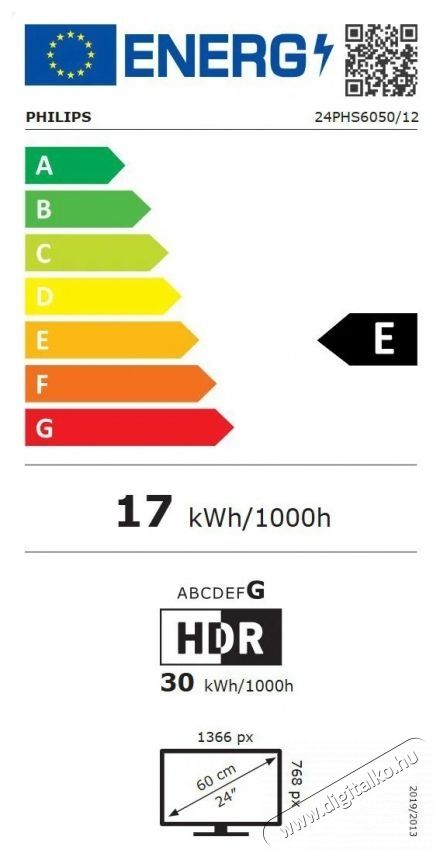 PHILIPS 32PHS6050 LED telev&iacute;zi&oacute;, 80 cm, Smart TV, HD, E energiaoszt&aacute;ly (2025-&ouml;s modell) Telev&iacute;zi&oacute;k - LED telev&iacute;zi&oacute; - 1080p Full HD felbont&aacute;s&uacute; - 540462