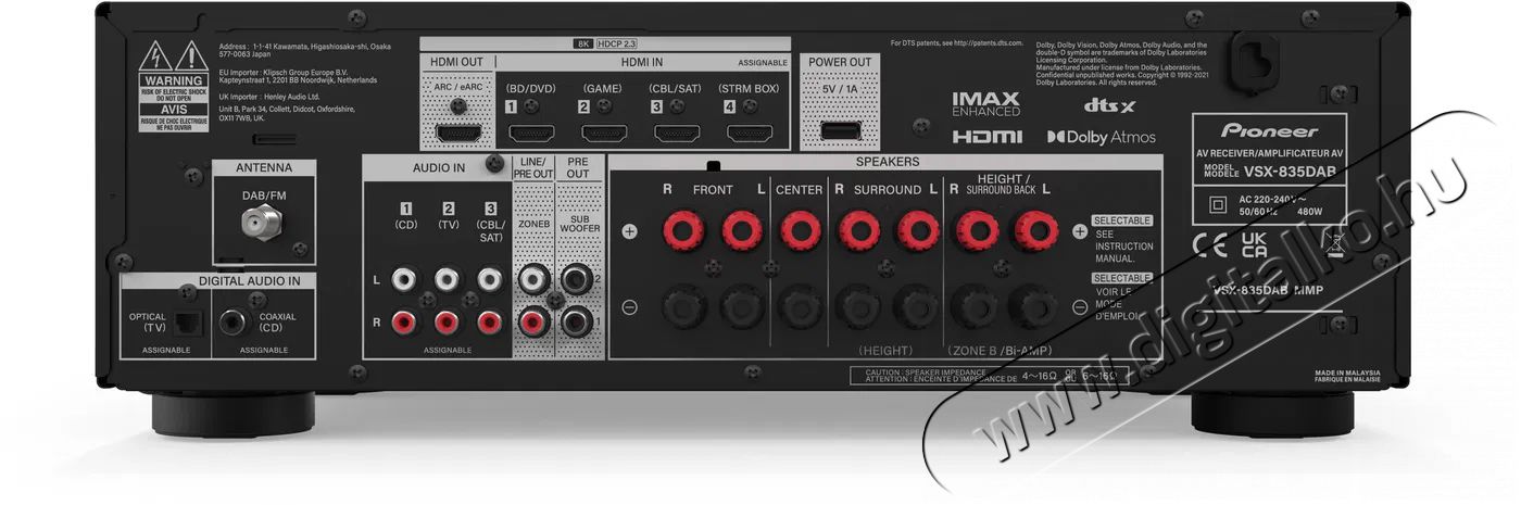 Pioneer VSX-835D Audio-Video / Hifi / Multim&eacute;dia - Hifi - Sztere&oacute; - Sztere&oacute; erős&iacute;tő - 511491