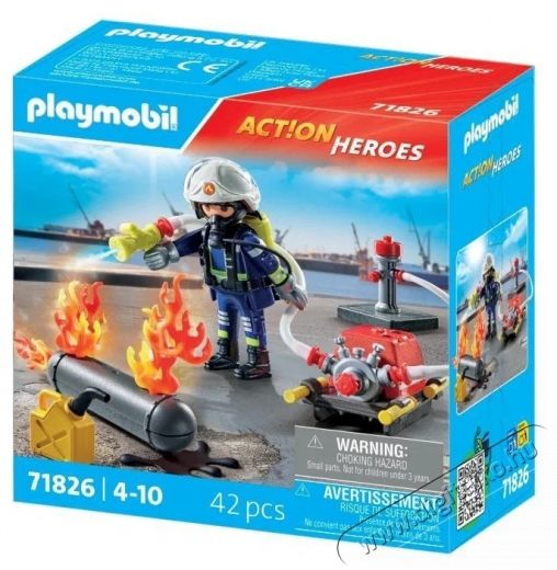 PLAYMOBIL 71826 Tűzolt&oacute; v&iacute;z&aacute;gy&uacute;val H&aacute;ztart&aacute;s / Otthon / K&uuml;lt&eacute;r - J&aacute;t&eacute;k / Sport - J&aacute;t&eacute;kfigura - 532075