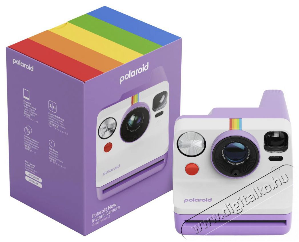 Polaroid Now Gen 3 Purple F&eacute;nyk&eacute;pezőg&eacute;p / kamera - Kompakt f&eacute;nyk&eacute;pezőg&eacute;p - Anal&oacute;g f&eacute;nyk&eacute;pezőg&eacute;p - 520039