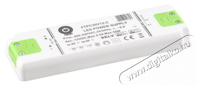 POS POWER FTPC30V24-C 24V/1.25A 30W IP20 LED t&aacute;pegys&eacute;g H&aacute;ztart&aacute;s / Otthon / K&uuml;lt&eacute;r - Vil&aacute;g&iacute;t&aacute;s / elektromoss&aacute;g - L&aacute;mpa kieg&eacute;sz&iacute;tő - 396384
