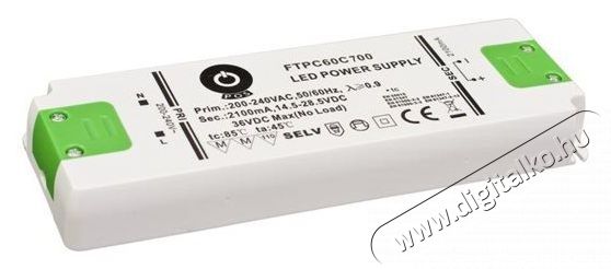 POS POWER FTPC60C700 700mA/43~86VDC 60,2W IP20 LED t&aacute;pegys&eacute;g H&aacute;ztart&aacute;s / Otthon / K&uuml;lt&eacute;r - Vil&aacute;g&iacute;t&aacute;s / elektromoss&aacute;g - L&aacute;mpa kieg&eacute;sz&iacute;tő - 396412