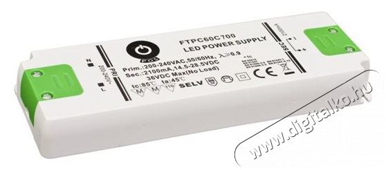 POS POWER FTPC60C700 700mA/43~86VDC 60,2W IP20 LED t&aacute;pegys&eacute;g H&aacute;ztart&aacute;s / Otthon / K&uuml;lt&eacute;r - Vil&aacute;g&iacute;t&aacute;s / elektromoss&aacute;g - L&aacute;mpa kieg&eacute;sz&iacute;tő - 396412