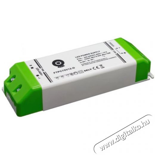 POS POWER FTPC75V12-D 12V/5A 75W IP20 szab&aacute;lyozhat&oacute; LED t&aacute;pegys&eacute;g H&aacute;ztart&aacute;s / Otthon / K&uuml;lt&eacute;r - Vil&aacute;g&iacute;t&aacute;s / elektromoss&aacute;g - L&aacute;mpa kieg&eacute;sz&iacute;tő - 396432