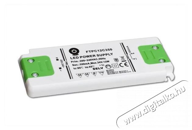 POS POWER FTPC12C350 350mA/0~34V 11,9W IP20 LED t&aacute;pegys&eacute;g H&aacute;ztart&aacute;s / Otthon / K&uuml;lt&eacute;r - Vil&aacute;g&iacute;t&aacute;s / elektromoss&aacute;g - L&aacute;mpa kieg&eacute;sz&iacute;tő - 396355